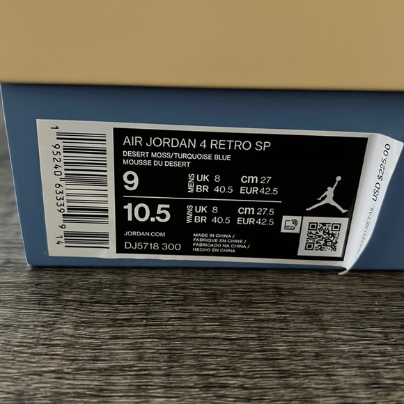 Air Jordan 4 Retro SP 30th Anniversary Union Desert Moss - Size M 9 - NWT - Picture 10 of 12
